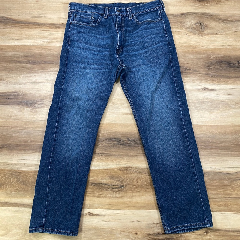 Levi's 505 Regular Fit Jeans Mens 36x30 Heritage Stretch Denim Straight Leg Blue